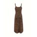 Women's Clothing Suspender Leopard Butterfly Print Dress V Neck Sleeveless Dress Bottoming Skirt_ecoleips.com
