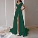 Women's Clothing Official Picture V Neck Ruffled White Mid Waist Solid Color Temperament Commuter Long Skirt Dress_ecoleips.com