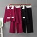 Women's Knitted Polo Collar Cardigan And Wide Leg Pants Set Autumn Winter Fashion Casual Versatile Two Piece Sweater_ecoleips.com