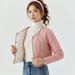 Winter Lamb Wool Coat Fashion Top With Fleece Short Cotton Jacket Warm Inner Liner Women's 8225_ecoleips.com