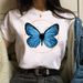 New Women's With Heart, Floral, And Butterfly Designs, Cute Casual White Vintage Fashion Top For Women_ecoleips.com