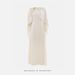Elegant Solid Color Draped Dress – Polyester A-Line Maxi Dress With Scarf Detail, Minimalist Office & Evening Wear_ecoleips.com