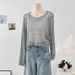 Women's Clothing Solid Color Hollow Hook Flower Round Neck Long Sleeve Short Knitted Sweater Summer New Loose Thin Sunscreen Blouse Tops_ecoleips.com