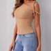 Women's Clothing Women's Summer Kylie Same Style One Shoulder Elegant Double Layer Mesh Short Sleeve Slim Fit Top Hot Style_ecoleips.com