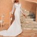 Women’s Clothing V Neck Slim Fitting One Shoulder Deep V Long Tailed Dress Dress Hollow Retro White Evening Dress_ecoleips.com
