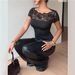 Women's Mesh Lace T Shirt, Y2K Slim Fit Elegant Short Sleeve Top, Women's Clothing_ecoleips.com