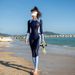 Aria Basics Sleeve Diving Women One-piece Long Pants Sun Protection Quick-drying Surfing Fat Mm Snorkeling Jellyfish Suit Plus Size_ecoleips.com