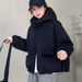 girl European Style Plaid Patchwork Hooded Jacket For Women 2025 Autumn Winter New Loose Warm Padded Cotton Coat Top_ecoleips.com