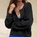 's Best-selling Stylish Commuter Fashion Loose-fitting Versatile Slimming Design Solid Color V-neck Long-sleeve_ecoleips.com