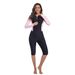 Women's Quick Drying One Piece Surf Suit Long Sleeve Zipper Design Sun Protection Jellyfish Style for Diving And Swimming_ecoleips.com