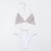 Women's Sexy Low-Waisted Two-Piece Swimsuit Solid Color Sequined Bikini With Laces European American Style Beach Swimwear_ecoleips.com