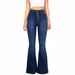 2025 Jeans, Women's Slimming High Waist And Hip Upward Bellbottom Pants_ecoleips.com
