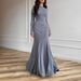 Women's Clothing Ribbed Knit Bodycon Dress – Long Sleeve Round Neck Belted Sweater Dress (Grey/Black, XS-XXXL)_ecoleips.com
