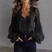 Women's Lace Patchwork Puff Sleeve Pleated Shirt American Style Clothing Top_ecoleips.com