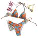 New 2026 Women's Sexy Two Piece Swimsuit European American Style Fashionable Tropical Leaf Print_ecoleips.com