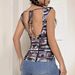 Summer Printed T-Shirt For Women Sleeveless Hollow Out Backless Slim Fit Elegant Top Style_ecoleips.com