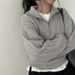 Vintage-Inspired Knitted Sweater With Braided Design, Women's Autumn/Winter Casual Long-Sleeve Top In Korean-Style Zippe_ecoleips.com