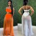 Women's Clothing Sexy Mesh Pleated Skirt Suit Chest Wrap Top Three Piece Skirt_ecoleips.com