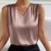 Women's Elegant Satin Suit Vest Sleeveless Design European American Style Commuter Top Base Layer 2025 New Fashion_ecoleips.com