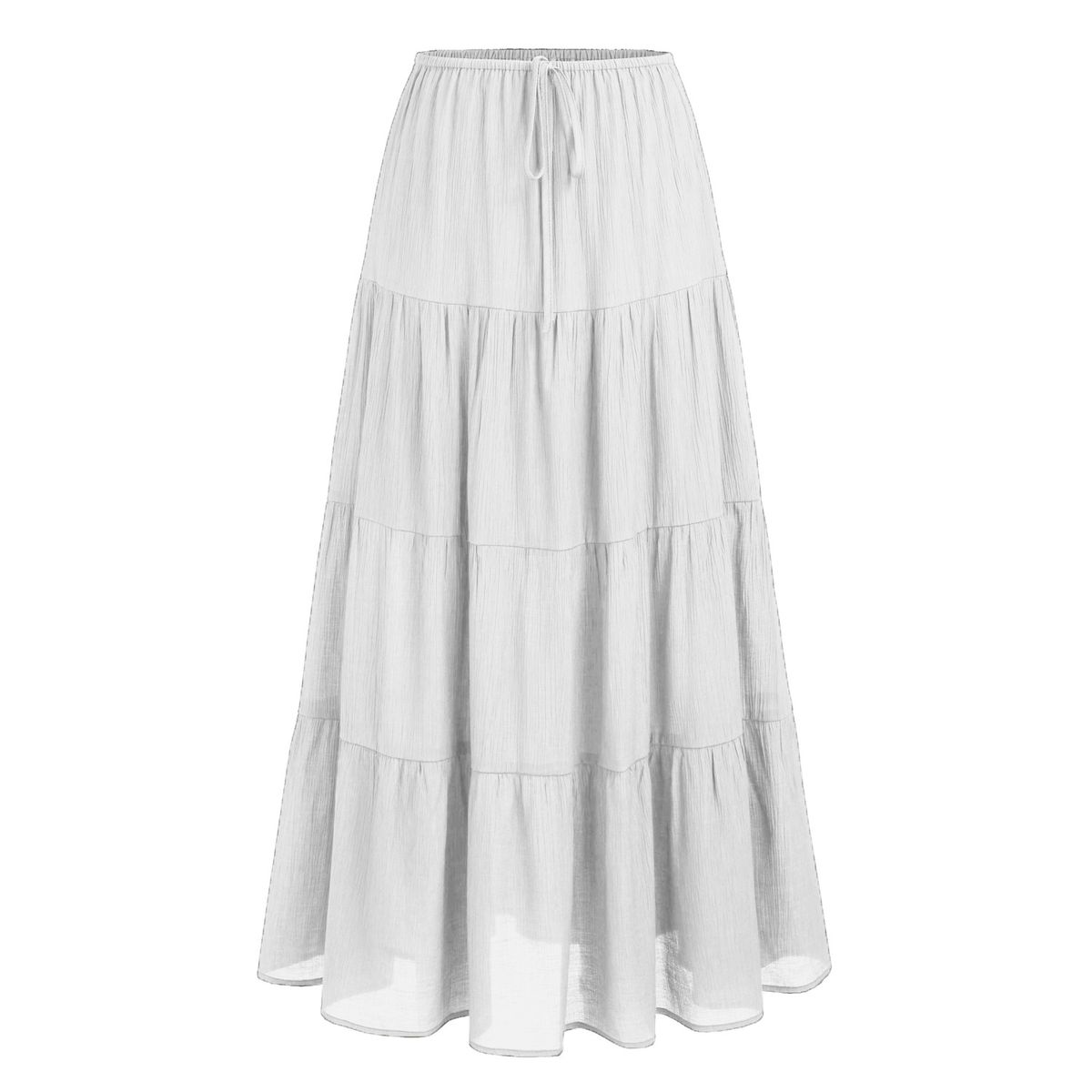 K Half Length Skirt With High Waist, Elastic Tie, Large Swing Skirt, Loose Splicing, Long Skirt For Women_ecoleips.com
