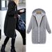 Women's Oversized Hooded Cardigan Mid-Length Brushed Fleece Loose Fit Autumn/Winter New Style Casual Outerwear_ecoleips.com