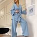 Loose Comfortable Crepe Cotton Long Sleeve Robe Pants Pajama Set European And American Autumn New Home Wear For_ecoleips.com