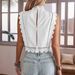Women's Clothing Lace Embroidery Plant Round Neck Sleeveless Hollow T Shirt Chiffon Shirt_ecoleips.com