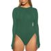 Sexy Long-sleeved Nightclub Solid-color Leggings Jumpsuit, Spring And Autumn Round Neck Home Women's Pants_ecoleips.com