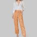 Women's Elegant Geometric Print Pants Set – Wrinkle-Free Polyester Office Wear, Long Sleeve Blouse & Trousers_ecoleips.com