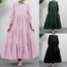 European American Style Long-sleeved Solid Color Dress, Cross-border Women's Clothing Supply, New And_ecoleips.com