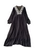 Women's New Embroidery V Neck Loose Long Ethnic Style Holiday Dress_ecoleips.com