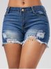 K Fashionable And Versatile Ripped Tassel Denim Shorts For Women_ecoleips.com