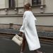 Women's Oversized Long Plush Cardigan – Ultra Soft Knit Sweater Jacket For Autumn Winter, Cozy Loungewear & Casual Outerwear, White_ecoleips.com