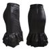 L8032 Women's Fashion Zipper Bodycon Leather Mermaid Midi Skirt_ecoleips.com