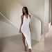 Women's Clothing Special Hot Selling Double Sided High Slit Beach Vacation Suspender Skirt Beautiful Back Knitted Dress_ecoleips.com
