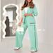 Women's Solid Color Temperament 2 Piece Suit Ribbed Fashion Spring Autumn Commuting Independent Station_ecoleips.com
