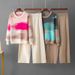 Women's Clothing Round Neck Jacquard Contrast Color Sweater For Women New Loose Slim Casual Versatile Knitted Sweater Fashionable Temperament Top_ecoleips.com