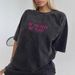 Women's Clothing Fashion All Match Chic Old Washed Black Pure Cotton Short Sleeved T Shirt All Match Lazy Trend_ecoleips.com