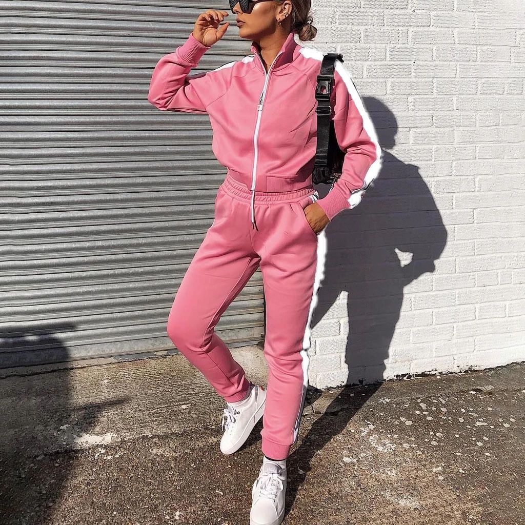Women's Casual Solid Color Two Piece Set Fashion Sports Autumn Winter New Arrivals_ecoleips.com