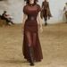 2026 European And American Cross-border Independent Site Bohemian Elegant Sexy Mesh Sheer Dress_ecoleips.com