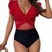 2026 New Flash Bikini One-piece Swimsuit Women's Beach Hot Spring Sports Swimsuit_ecoleips.com