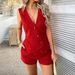 K Casual Solid Color Vacation Style Button Up Cardigan, Vest, Short Pants Set, Women's Clothing_ecoleips.com