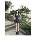 French Style Pure Desire Sleeveless Two-Piece Lace Patchwork Floral Women's Design Sense Waist-Cinching Short Dress_ecoleips.com