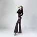Leopard Print Flare Pants – High-Waisted Stretchy Bell Bottom Pants For Women (Coffee/Gray, M-XXL)_ecoleips.com