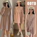 Autumn New Korean Fashion Doll Collar Sweet Loose Maternity Dress_ecoleips.com