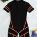 Women's Clothing Mesh Stitching Contrast Color Tight Hip Lifting One Piece Long Sleeved Diving Suit Surfing Suit Sports Bikini_ecoleips.com