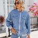 K New Women's Baseball Jacket With Zipper Denim Jacket_ecoleips.com