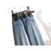 Women's Clothing Light Blue High Waist Wide Leg Jeans For Women Spring New Loose Straight Slim Drape Mopping Flared Pants_ecoleips.com