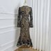 Women's Clothing Colorful Embroidery Handmade Three Dimensional Flower Slim Fishtail Skirt Temperament Dress_ecoleips.com