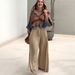Women's Clothing autumn new positioning printed tops wide leg pants two piece set_ecoleips.com